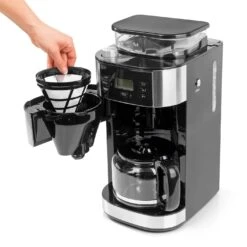 Kaffeemaschine Mit Mahlwerk In Edelstahl/Schwarz - 900W -Küchenzubehör barista kaffeemaschine mit mahlwerk in edelstahl schwarz 900w 2