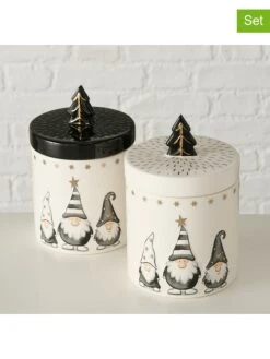 2er-Set: Vorratsdosen "Jörgen" In Creme/ Schwarz - (H)17 X Ø 11 Cm