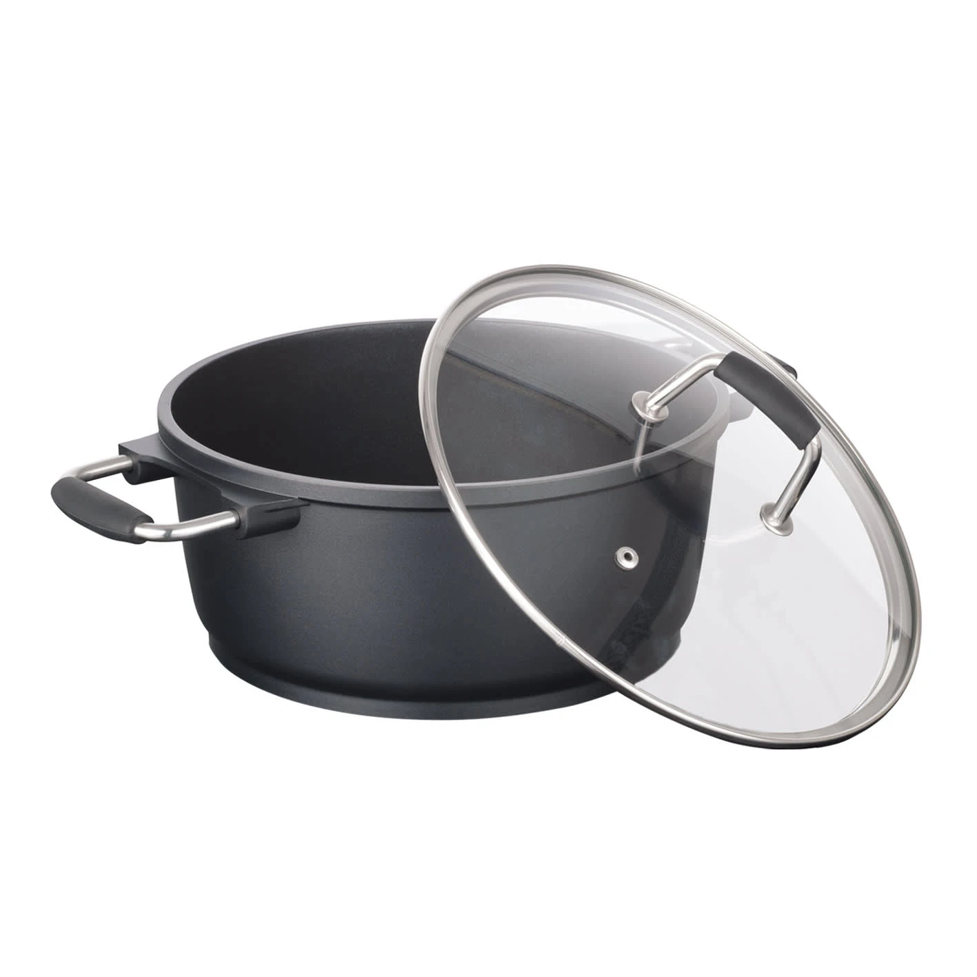 Bratoni Aluguss Kochtopf 24 Cm 4,5 L Glasdeckel Antihaft Kraztfest Schwarz 3 Bratoni Aluguss Kochtopf 24 Cm 4,5 L Glasdeckel Antihaft Kraztfest Schwarz