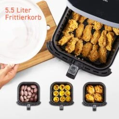 5,5-Liter Heißluftfritteuse Mit Spießregalsatz Rot -Küchenzubehör cosori 5 5 liter heissluftfritteuse mit spiessregalsatz rot 8