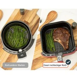 5,5-Liter Heißluftfritteuse Mit Spießregalsatz Rot -Küchenzubehör cosori 5 5 liter heissluftfritteuse mit spiessregalsatz rot 9