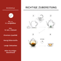 3x 6er BOX ErblühTee Grüner Tee + Weißer Tee + Grün/Weiß/Schwarz -Küchenzubehör creano 3x 6er box erbluhtee gruner tee weisser tee grun weiss schwarz 8