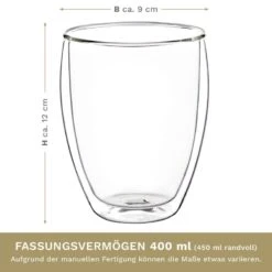 6er Set Thermoglas Dg-h "Doppelwandglas" - 400ml -Küchenzubehör creano 6er set thermoglas dg h doppelwandglas 400ml 5