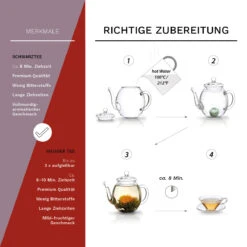 7tlg. Set: 6 Teeblumen "ErblühTee Weißer Und Schwarzer Tee" + 1 Teekanne 500ml -Küchenzubehör creano 7tlg set 6 teeblumen erbluhtee weisser und schwarzer tee 1 teekanne 500ml 3