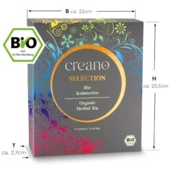 GESCHENK-BOX "Kräuter-Früchte -TEE" BIO 27 Teebeutel In 9 Sorten -Küchenzubehör creano geschenk box krauter fruchte tee bio 27 teebeutel in 9 sorten 2