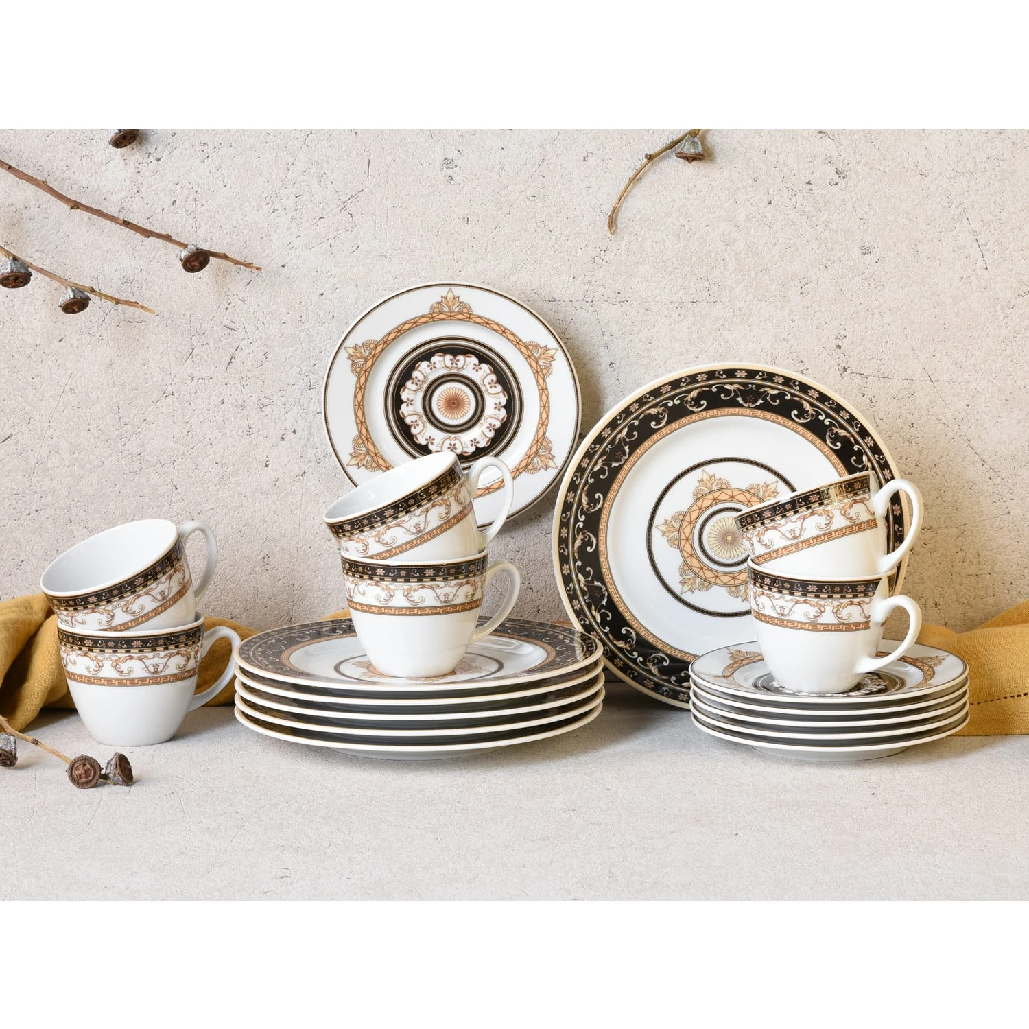 CreaTable Majestosa Kaffeeservice 18 Teilig In Schwarz 6 CreaTable Majestosa Kaffeeservice 18 Teilig In Schwarz – Bild 4