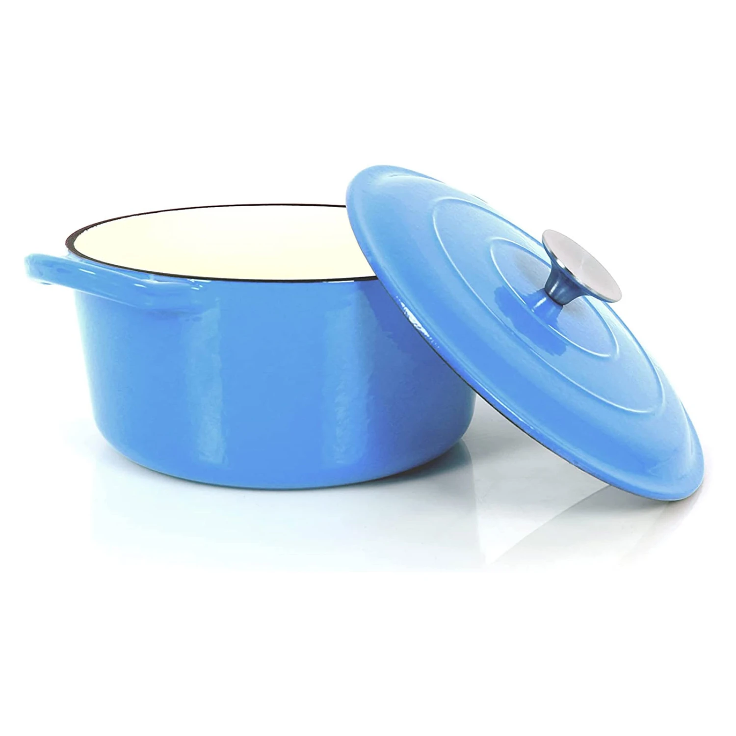 2 Tlg. Set Gusseisentopf Mit Deckel 3.5 L In Hellblau 5 2 Tlg. Set Gusseisentopf Mit Deckel 3.5 L In Hellblau – Bild 3