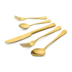 30 Tlg. Set Tafelbesteck "Sorrent" In Gold -Küchenzubehör echtwerk 30 tlg set tafelbesteck sorrent in gold 1