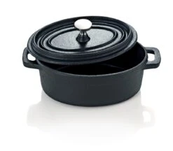 Cocotte Schmortopf Gusseisen In Schwarz - 12x9cm