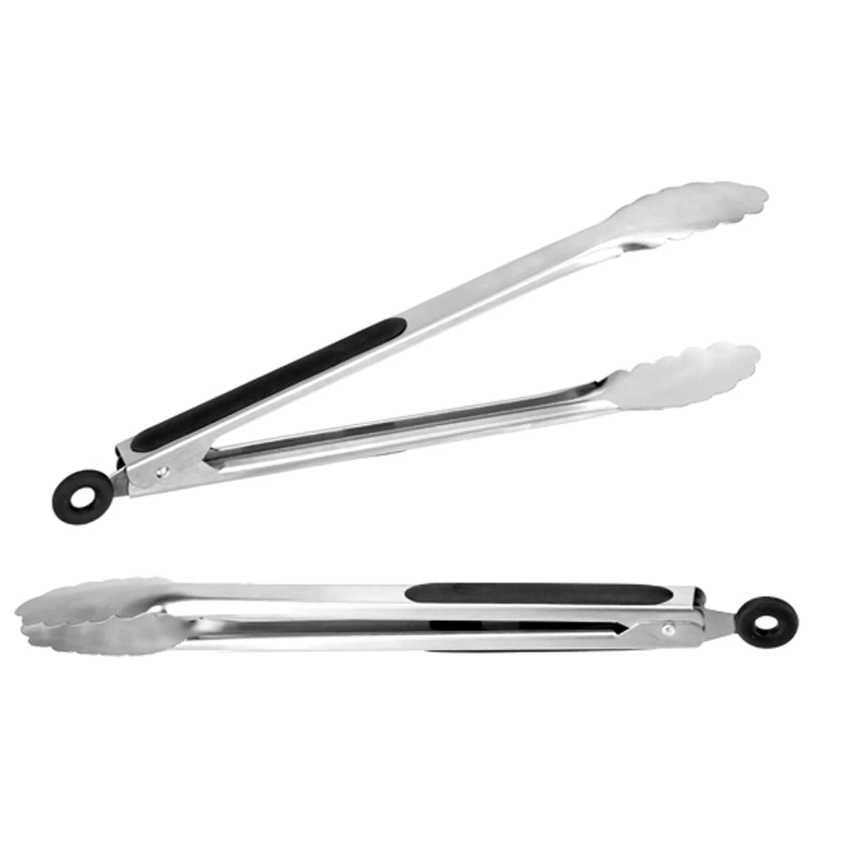 Grillzange 34cm - Edelstahl Mit Silikongriff - Verriegelung In Silber 3 Grillzange 34cm - Edelstahl Mit Silikongriff - Verriegelung In Silber