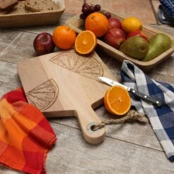 Schneidebrett Zitronen Mangoholz In Natur - L: 38cm -Küchenzubehör gaumenkick schneidebrett zitronen mangoholz in natur l 38cm 7