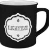 Tasse Klugscheisser Emaille-Optik In Schwarz - 400 Ml -Küchenzubehör geda labels tasse klugscheisser emaille optik in schwarz 400 ml