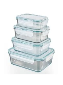 Frischhaltedosen 4er Set Glas Klick-It Gefrierdosen Lunchbox Brotdose Mikrowelle