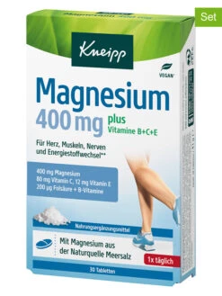 2er-Set: Nahrungsergänzungsmittel "Magnesium 400", Je 30 Tabletten/37 G