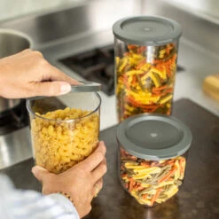 CONNECT DRY STORAGE L - Vorratsdose 2l In Nature Ash Grey -Küchenzubehör koziol organic connect dry storage l vorratsdose 2l in nature ash grey 3