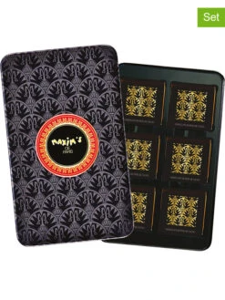 6er-Set: Zartbitterschokoladenplättchen "Red Pencil-tin", 6x 60 G