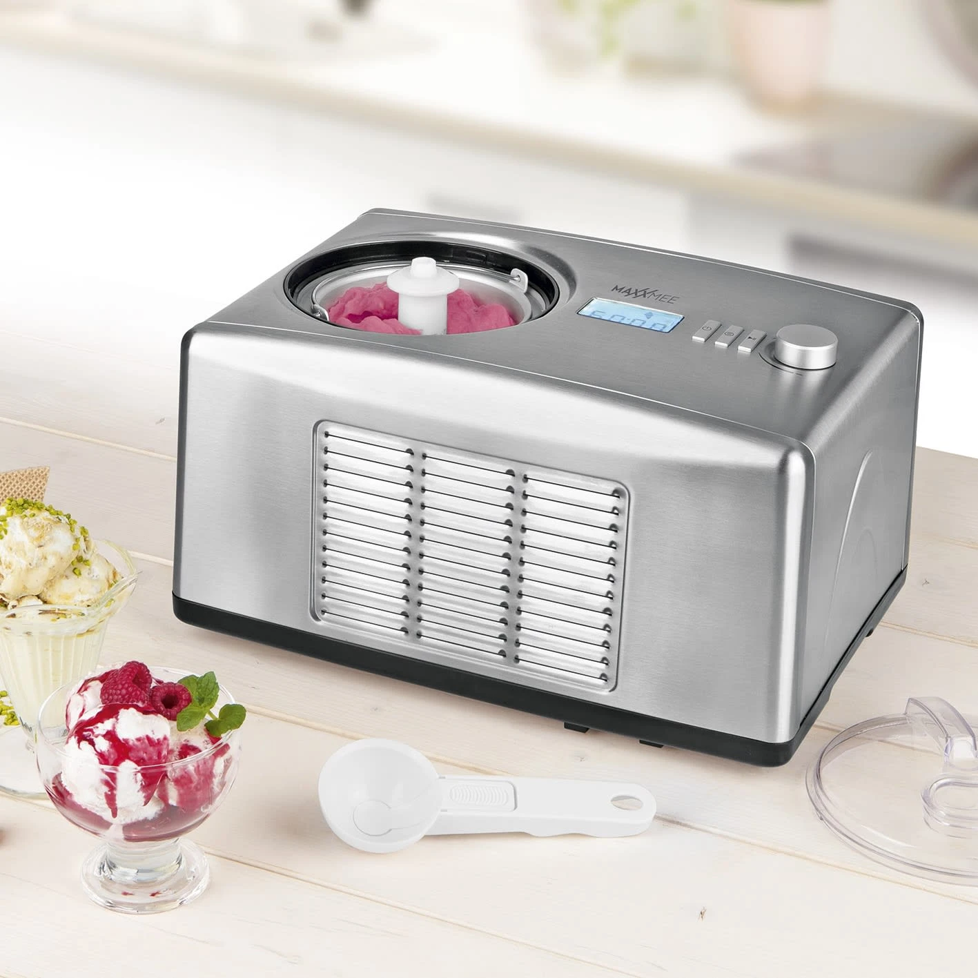 Eismaschine Kompressor 1,5L Eiscreme Frozen Joghurt Sorbet -20°C Edelstahl 150W 5 Eismaschine Kompressor 1,5L Eiscreme Frozen Joghurt Sorbet -20°C Edelstahl 150W – Bild 3