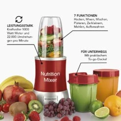 GOURMETmaxx Nutrition Mixer Deluxe - Edelstahl/rot 11 GOURMETmaxx Nutrition Mixer Deluxe - Edelstahl/rot -Küchenzubehör maxxme gourmetmaxx nutrition mixer deluxe edelstahl rot 3
