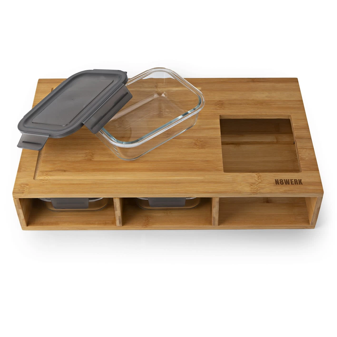 Schneidebrett Bambus Küchenbrett Set Holz Brett Auffangschalen Frischhaltedosen 8 Schneidebrett Bambus Küchenbrett Set Holz Brett Auffangschalen Frischhaltedosen – Bild 6