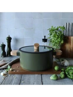 2tlg. Topf-Set "Ector" In Khaki - Ø 24 Cm -Küchenzubehör ogo living 2tlg topf set ector in khaki o 24 cm 2