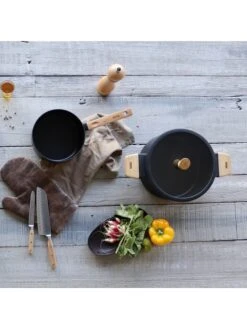 2tlg. Topf-Set "Ector" In Schwarz - Ø 24 Cm 14 2tlg. Topf-Set "Ector" In Schwarz - Ø 24 Cm -Küchenzubehör ogo living 2tlg topf set ector in schwarz o 24 cm 5