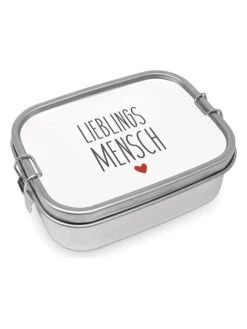 Edelstahl-Lunchbox "Lieblingsmensch" - (B)16,5 X (H)6 X (T)14 Cm
