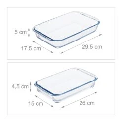 2-tlg. Auflaufform Set In Transparent -Küchenzubehör relaxdays 2 tlg auflaufform set in transparent 3