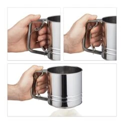 2x Mehlsieb In Silber -Küchenzubehör relaxdays 2x mehlsieb in silber 5