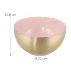 3 X Salatschüssel In Rosa/ Gold - Ø 20 Cm -Küchenzubehör relaxdays 3 x salatschussel in rosa gold o 20 cm 3