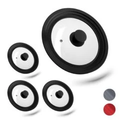 4x Topfdeckel In Schwarz - Ø20-24 Cm