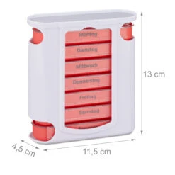 5x Pillendose In Weiß/ Rot -Küchenzubehör relaxdays 5x pillendose in weiss rot 3