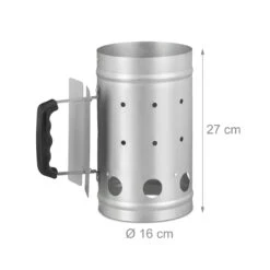 Anzündkamin In Silber - (H)27 X Ø 16 Cm -Küchenzubehör relaxdays anzundkamin in silber h 27 x o 16 cm 3