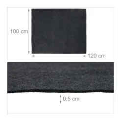 Bodenschutzmatte In Anthrazit - (B)150 X (T)100 -Küchenzubehör relaxdays bodenschutzmatte in anthrazit b 150 x t 100 3