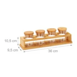 Gewürzbehälter Set In Natur/ Transparent - (B)36 X (H)10,5 X (T)9,5 Cm -Küchenzubehör relaxdays gewurzbehalter set in natur transparent b 36 x h 10 5 x t 9 5 cm 3