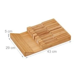 Messerhalter Schublade In Natur - (B)43 X (H)5 X (T)29 Cm -Küchenzubehör relaxdays messerhalter schublade in natur b 43 x h 5 x t 29 cm 3