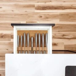 Messerhalter Schublade In Natur - (B)43 X (H)5 X (T)29 Cm -Küchenzubehör relaxdays messerhalter schublade in natur b 43 x h 5 x t 29 cm 4