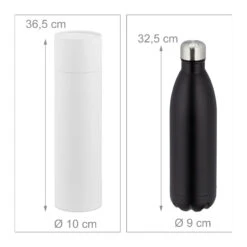 Trinkflasche In Schwarz - 1 L -Küchenzubehör relaxdays trinkflasche in schwarz 1 l 3