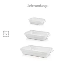 3-tlg. Auflaufformen Set In Weiß -Küchenzubehör sanger 3 tlg auflaufformen set in weiss 2