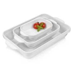 3-tlg. Auflaufformen Set In Weiß