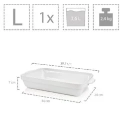 3-tlg. Auflaufformen Set In Weiß -Küchenzubehör sanger 3 tlg auflaufformen set in weiss 4
