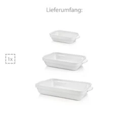 3-tlg. Auflaufformen Set In Weiß -Küchenzubehör sanger 3 tlg auflaufformen set in weiss 6