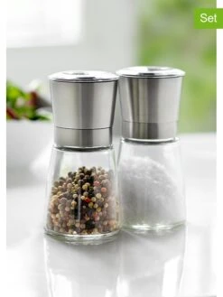 2tlg. Gewürzmühlen-Set "Milano" In Chrom - (H)13 Cm