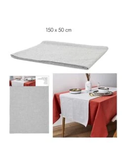 Tischläufer In Grau - (L)150 X (B)50 Cm -Küchenzubehör the home deco factory tischlaufer in grau l 150 x b 50 cm 3