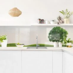 Küchenrückwand - Grüne Ruhe In Grün -Küchenzubehör wallart kuchenruckwand grune ruhe in grun 2