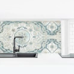 Küchenrückwand - Holzpaneel Persisch Vintage I In Weiß