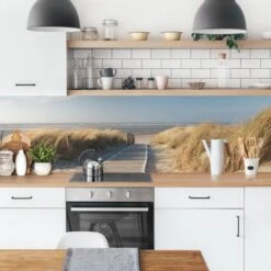 Küchenrückwand - Ostsee Strand In Creme-Beige -Küchenzubehör wallart kuchenruckwand ostsee strand in creme beige 2